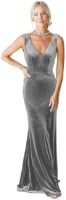 Women's V-Neck Velvet Bridesmaid Dresses Long Backless Mermaid Wedding Party Prom Dress