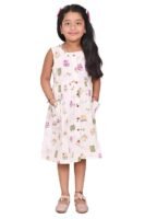 Girls Embroidery Cotton Long Sleeve Flower Dresses LH5460 for 1-8 Years (Multicolour White)