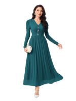Stylish One Piece Long Maxi Dress for Women (Teal)