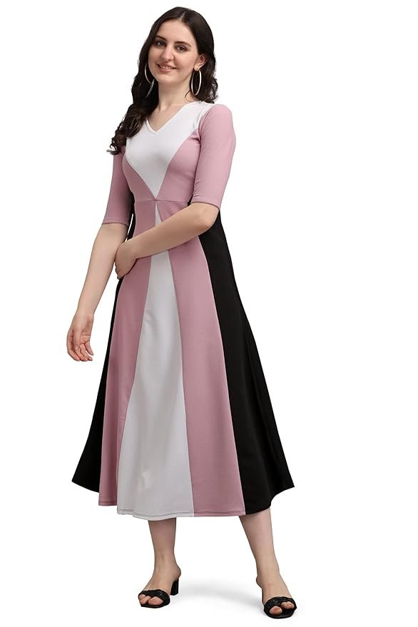 Women's Corduroy Empire Waist Maxi Cocktail Dress (Light Violet)