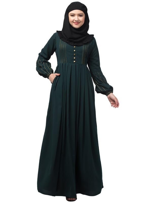 Umbrella Abaya With Adjustable Belt And Striped Design - Made with Nida Matte for Women and Girls