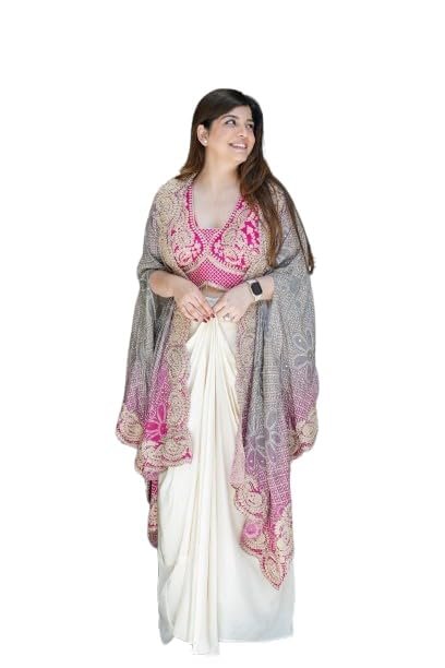 Premium Chinnon Silk Fabric With Cording & Wedding Bollywood Party Girls Wear Dhoti Indo Western(Pink)