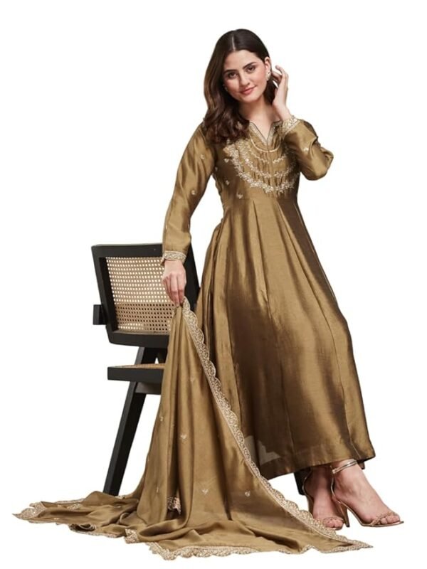 Women's Silk Embroidered Anarkali Set