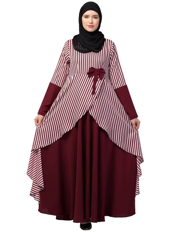 Asymmetrical Long Maxi Abaya Dress Made in Nida & Georgette Fabric for Women and Girls