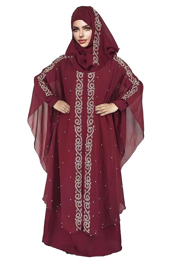 Nida fabric Free Size Muslim Burqa/Abaya &  Dress for Muslim Women( Maroon)