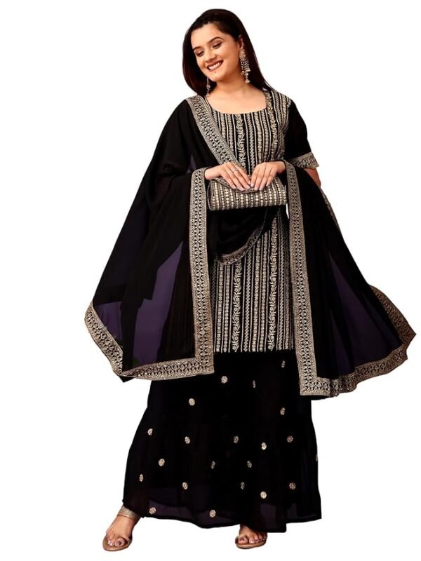 Georgette Palazzo Kurta with Dupatta Set for Women