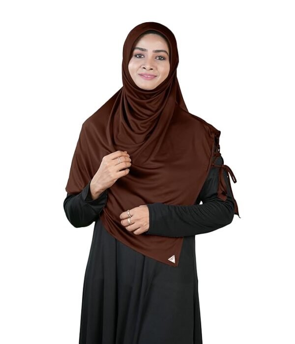Soft Stretchable Ready-to-Wear Hijab Scarf for Muslim Women(Chocolate)
