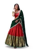 Women's Art Silk Jacquard Lehenga Choli With Dupatta Set | South Indian Dress | Wedding | Lehenga For Women