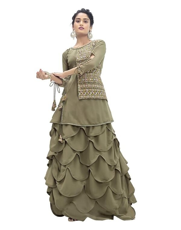Women and Girls Faux Georgette Readymade Lehenga Choli