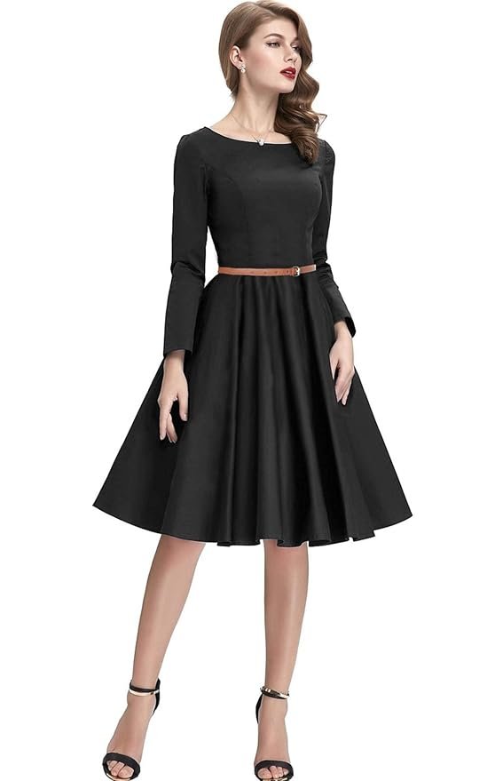 Women's Skater A-Line Dress with Belt