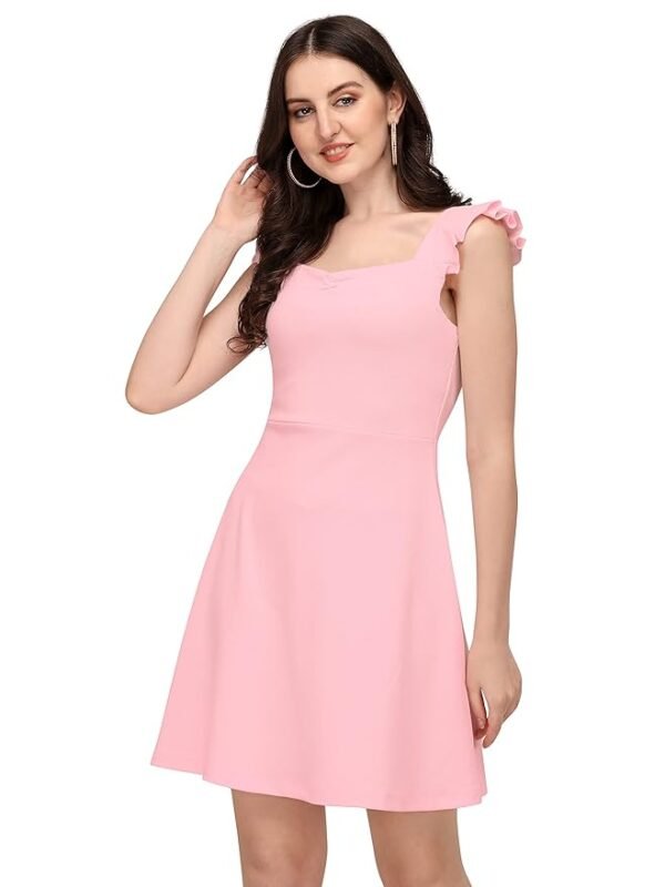 Western Dress || Stretchable Solid Sleeveless Frill Dress for Women || Western Dresses for Women